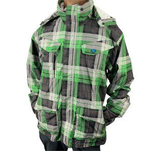 Special Blend Coat Mens Sz M Snowboard Ski 10K Cirrus Green Plaid Functional